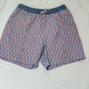 chubbies beach club swim trunks medium Inseam 5.5" Pink & Blue Print Pineapples